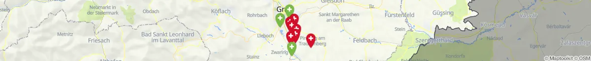 Kartenansicht für Apotheken-Notdienste in der Nähe von Fernitz-Mellach (Graz-Umgebung, Steiermark)